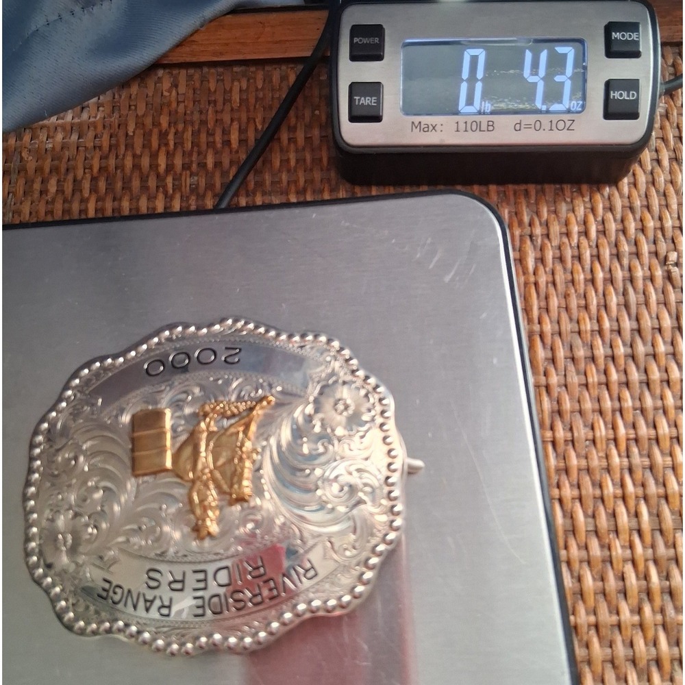 Vintage Wager's German Silver Riverside Range Riders 2000 Barrel Racing Buckle - Picture 5 of 8